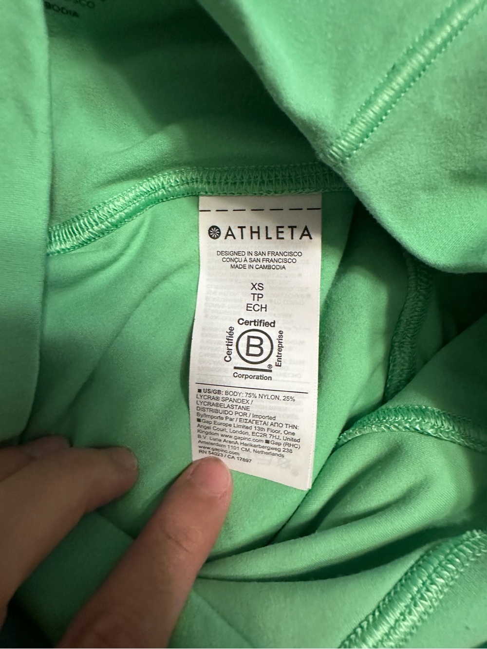 Athleta Salutation Stash Green Leggings - XS like new condition - Picture 3 of 8